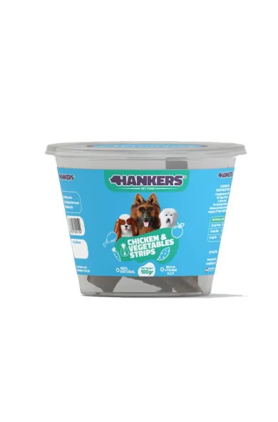 Hankers Dog Strips Chicken & Vegetables