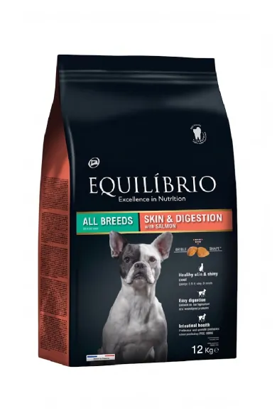 Equilibrio Dog Skin & Digestion All Breeds Salmon 12KG
