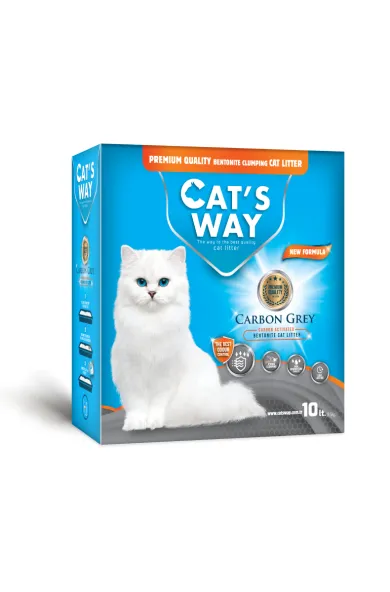 Cat's Way Carbon Grey Bentonite Clumping Cat Litter 10L Box