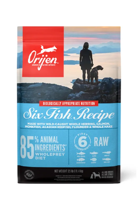 Orijen Six Fish Recipe Mackerel, Hake, Flounder, Rockfish, Sole & Wild Caught Pilchard - 11.4kg