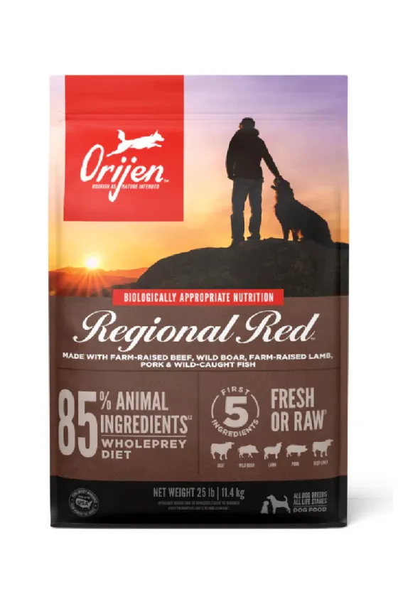 Orijen DOG Regional Red Raw Beef, Lamb & Pork - 11.4Kg